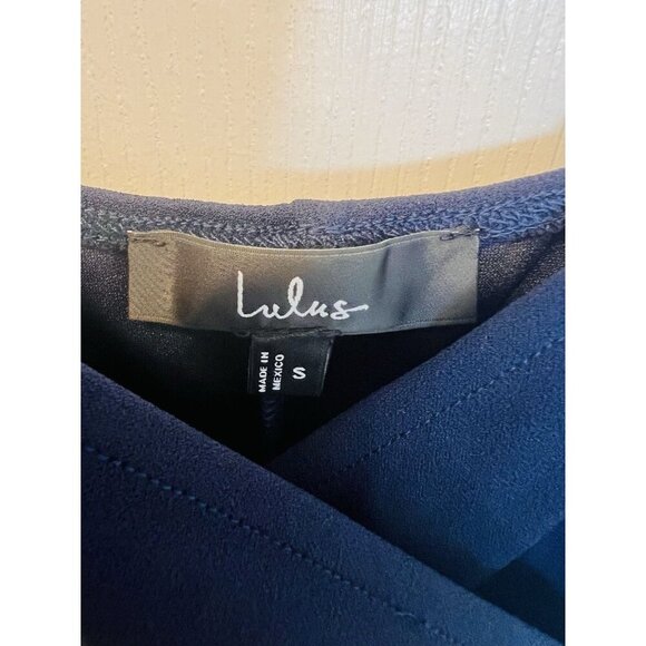 Lulus Sweetest Admirer Navy Blue Ruched Surplice Maxi Dress Small Formal NWOT - Picture 7 of 10